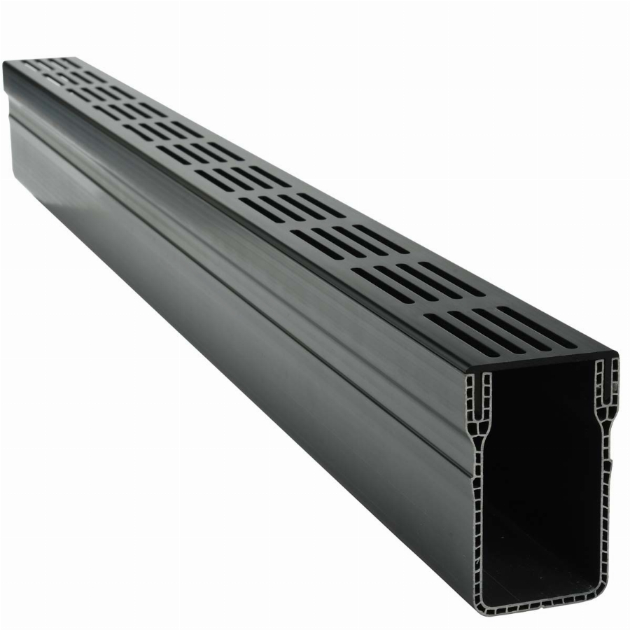 Garden Drain zwart aluminium goot 100x6,5x10cm