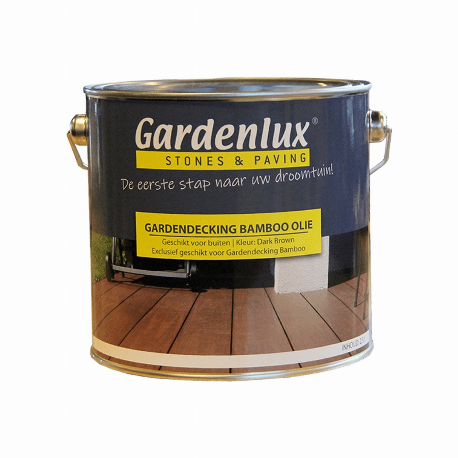 Gardendecking bamboo vlonderplank olie 2,5 liter Dark Brown