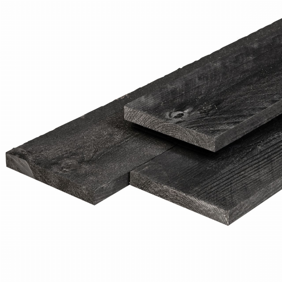 Gardenlux douglas plank fijnbezaagd 2,2x20x300cm zwart gedompeld