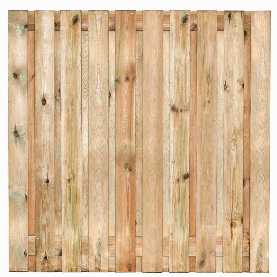 Gardenlux grenen scherm Bois 21 planks/15mm RVS geschroefd 180x180cm