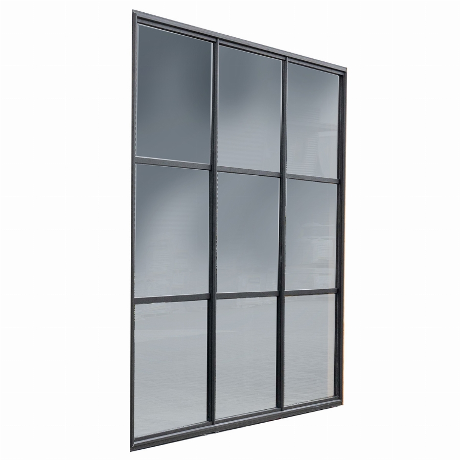 Gardenlux Industriële glazen wand 224x278,5cm alu. zwart gecoat