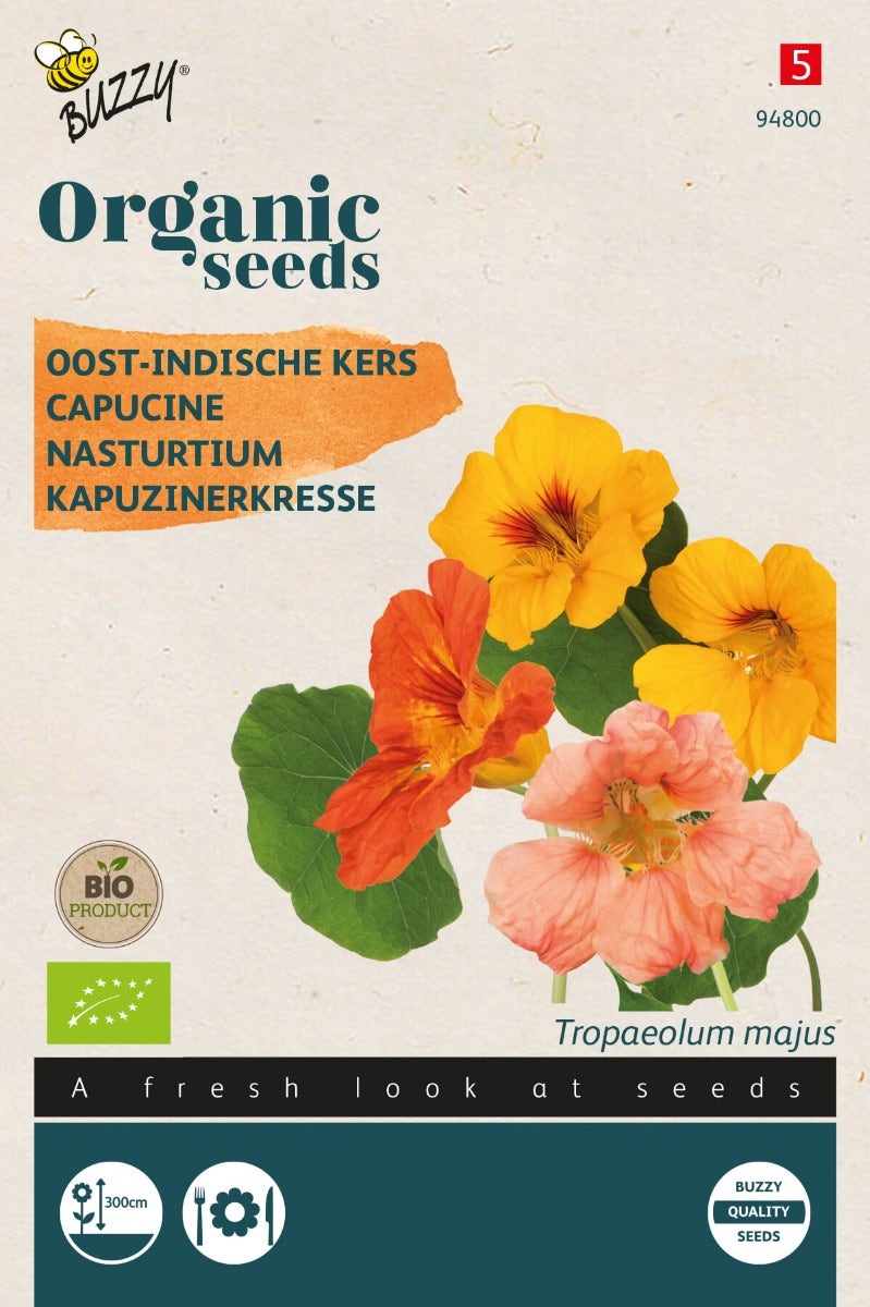 Tropaeolum, Oost-Indische kers enkelbl (BIO)